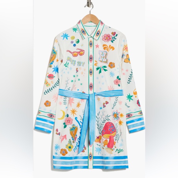 NEW MOTHER The Frenchie Long Sleeve Shirtdress size Medium $350 - Picture 4 of 9